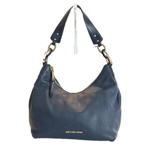 Michael Kors Isabella Black Pebbled Leather Handbag Shoulder Bag Gold Hardware